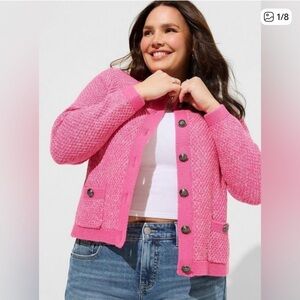 Torrid Bright Pink Cardigan size 4
